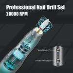 Electric Nail Drill Machine Professional,Cordless Electric Nail File for Acrylic Gel Nails,Efile Manicure and Pedicure Kit for Grinding Polishing Trimming(Gray) - Image 6